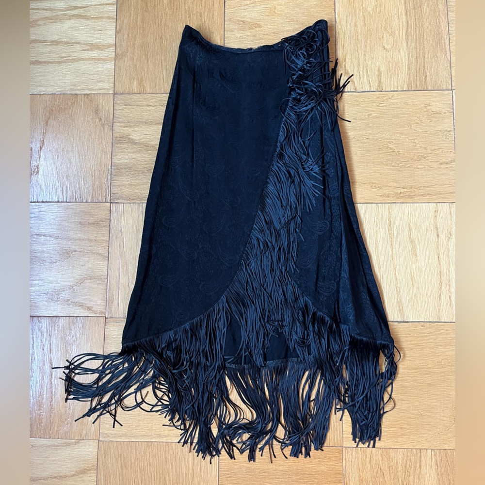 H&M Black Fringe skirt